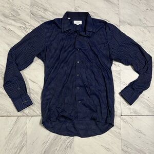 Eton Men's Navy Blue Casual Button Down Shirt